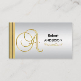 Executive Monogramed Gold Black Silver Letter 'A' Visitekaartje