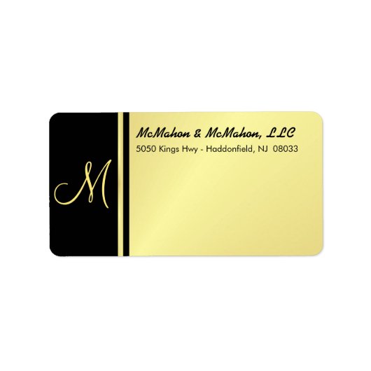 Executive-monogramlabels - Goud en zwart Etiket (Voorkant)