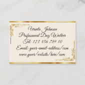 Executive Monogrammed Gold Black Letter 'U' Visitekaartje (Achterkant)