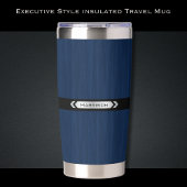 Executive Navy Blue Monogram Premium Travel Mug Geïsoleerde Drinkbeker