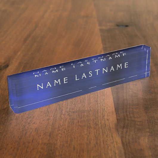 Executive Navy Blue Professionele Zakelijke Kantoo Naambordje (Zijkant)