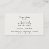 Executive Professional Braun Leder Weinlese Visitekaartje (Achterkant)