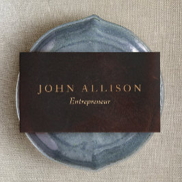 Executive Professional Vintage Brown Leather Visitekaartje