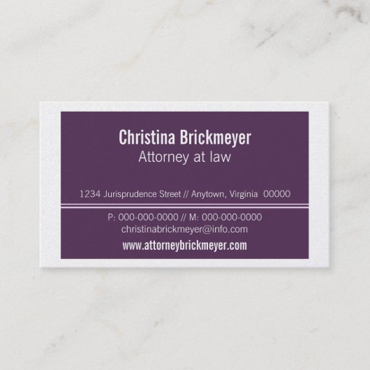 Executive Professional Visitekaartje, Eggplant Visitekaartje (Voorkant)