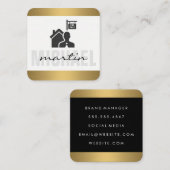 Executive Real Estate Agent Gold Trim Vierkante Visitekaartje (Voorkant / Achterkant)