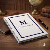 Executive Reserve Minimaal Monogram Navy Notitieboek
