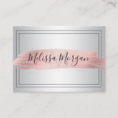 Executive Roos Gold Foil Silver Monogram Visitekaartje (Voorkant)