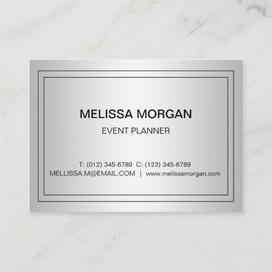 Executive Roos Gold Foil Silver Monogram Visitekaartje (Achterkant)