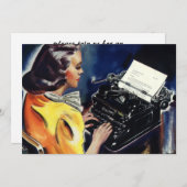 Executive Secretary Typing Letter Kantoor Party Kaart (Voorkant / Achterkant)