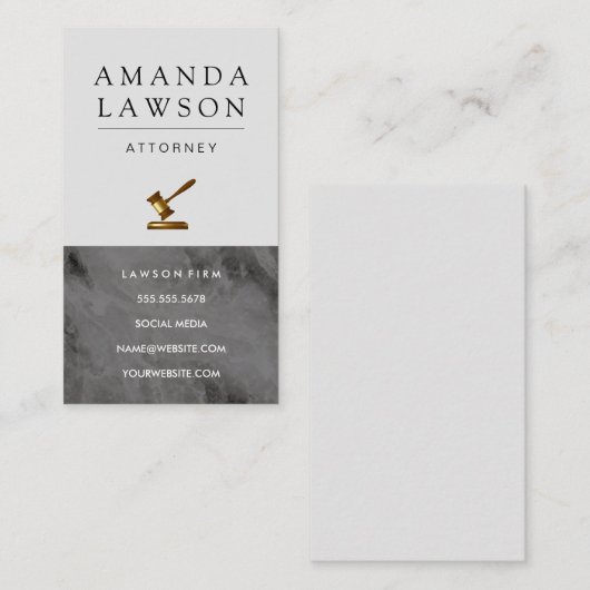 Executive Serie | Marmor Hamer Recht Afsprakenkaartje (Voorkant / Achterkant)