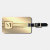 Executive Style Faux Gold Metaal monogram Naam Bagagelabel (Voorkant horizontaal)