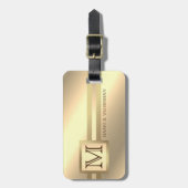 Executive Style Faux Gold Metaal monogram Naam Bagagelabel (Voorkant verticaal)