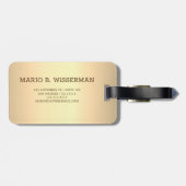 Executive Style Faux Gold Metaal monogram Naam Bagagelabel (Achterkant horizontaal)