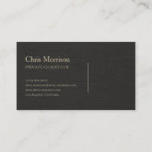 Executive Transport Luxury Linen Black & Gold Visitekaartje (Achterkant)