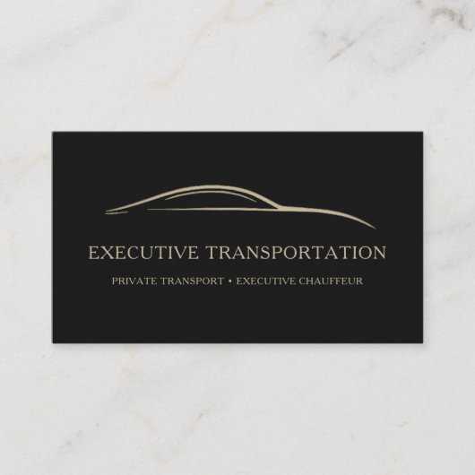 Executive Transport Modern Black & Gold Visitekaartje (Voorkant)