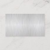 Executive White Brush Steel Monogram Visitekaartje (Achterkant)