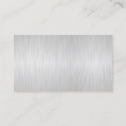 Executive White Brush Steel Monogram Visitekaartje (Achterkant)