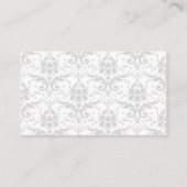 Executive White en Grey Damask Visitekaartje (Achterkant)
