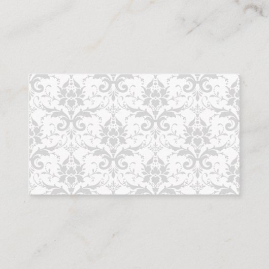 Executive White en Grey Damask Visitekaartje (Achterkant)