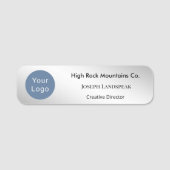 Executive Zilver Metaal & Custom Logo  Naamplaatje (Voorkant)