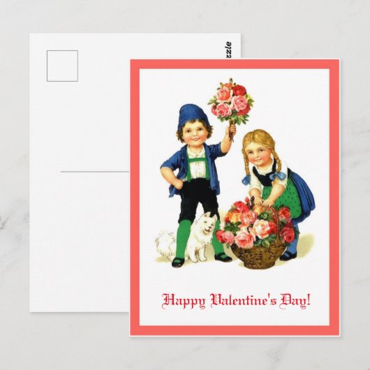 exemplaar van de Duitse Valentijn Children & Flow Briefkaart (Voorkant / Achterkant)