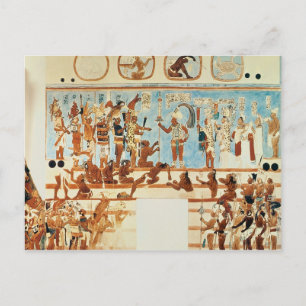 Exemplaar van een muurschilderij van Bonampak Briefkaart