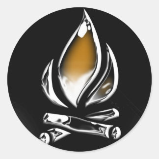 exemplaar van het vuur en de stammen ronde sticker