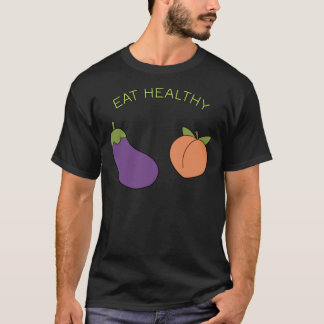 Exemplaar voor T-Shirt voor aubergine en perziken