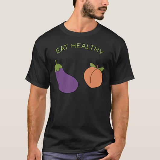 Exemplaar voor T-Shirt voor aubergine en perziken (Voorkant)