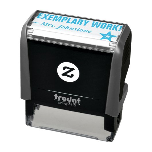"EXEMPLARY WORK!" + aangepaste onderwijsnaam Zelfinktende Stempel (Product)