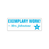 "EXEMPLARY WORK!" + aangepaste onderwijsnaam Zelfinktende Stempel (Design)