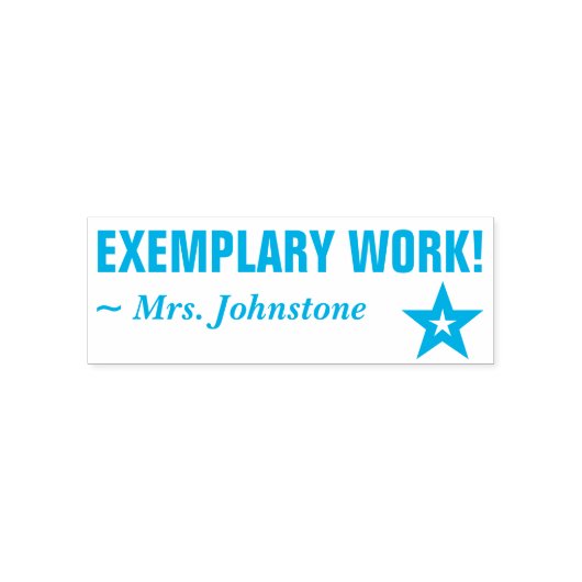 "EXEMPLARY WORK!" + aangepaste onderwijsnaam Zelfinktende Stempel (Design)