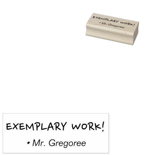"EXEMPLARY WORK!" + Naam van aannemer Rubber Stemp Rubberstempel (Gestempeld)