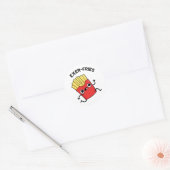 Exer-friet Grappige Fries Puns Ronde Sticker (Envelop)
