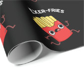 Exer-frietjes Funny Fries Puns Donker BG Cadeaupapier (Rol Hoek)
