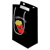 Exer-frietjes Funny Fries Puns Donker BG Klein Cadeauzakje (Voorkant Gekanteld)