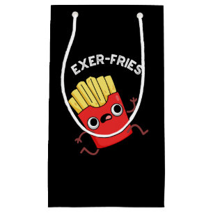 Exer-frietjes Funny Fries Puns Donker BG Klein Cadeauzakje