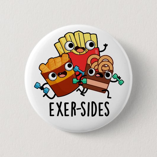 Exer-sides Grappige Oefening Grappenmaker Ronde Button 5,7 Cm (Voorkant)