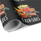 Exer-sides Grappige Oefening Pun Donker BG Cadeaupapier (Rol Hoek)