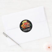Exer-sides Grappige Oefening Spelling Dark BG Ronde Sticker (Envelop)
