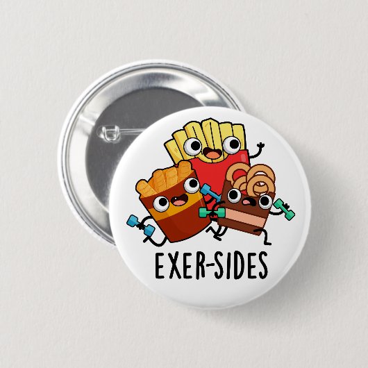 Exer-sides Grappige oefening woordspeling Ronde Button 5,7 Cm (Voorkant /achterkant)