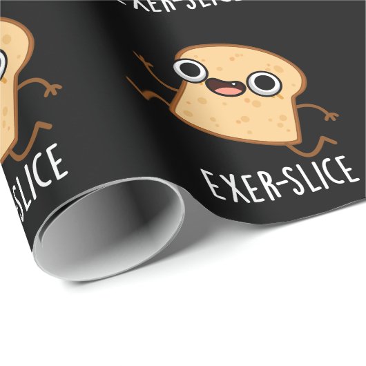 Exer-slice Funny Bread Pun Dark BG Cadeaupapier (Rol Hoek)