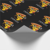Exer-slice Funny Pizza Pun Dark BG Cadeaupapier (Hoek)