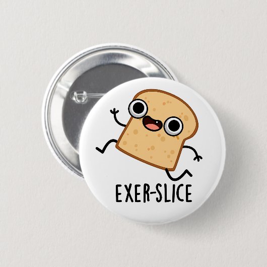 Exer-slice Grappige Brood Grappenmaker  Ronde Button 5,7 Cm (Voorkant /achterkant)