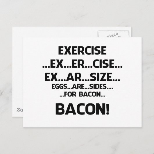 Exercise..BACON Briefkaart (Voorkant / Achterkant)