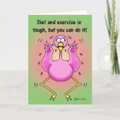 Exercise Diet Funny Pink Flamingo Kaart (Voorkant)