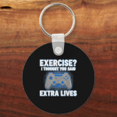 Exercise I Thought You Said Extra Lives Funny Game Sleutelhanger (Voorkant)
