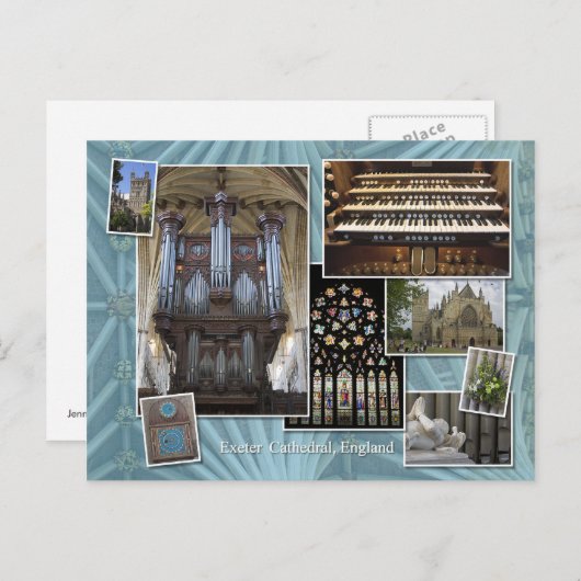 Exeter Cathedral montage England, briefkaart (Voorkant / Achterkant)