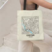 Exeter, Devon Stad Kaart Boodschappentas Tote Bag
