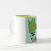Exeter Devon vintage reisposter Tweekleurige Koffiemok (Voorkant links)
